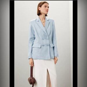 Rosetta Getty Light Blue Double-Breasted Blazer